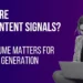 Woman on laptop with text "WHAT ARE BUYER INTENT SIGNALS? WHY VOLUME MATTERS FOR B2B LEAD GENERATION" and IDBS logo.